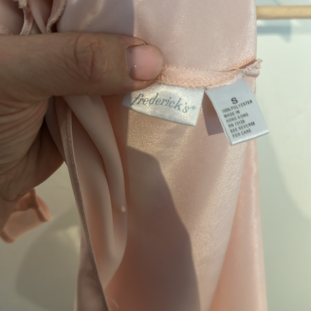 Pink Satin Chemise with Lace Trim - Picture 3 of 6